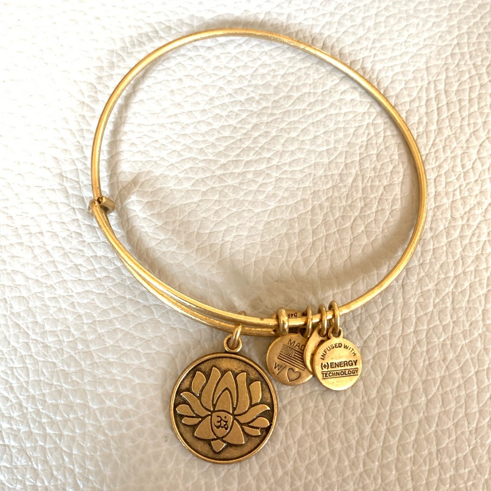 Gold Lotus Alex and Ani Bangle
